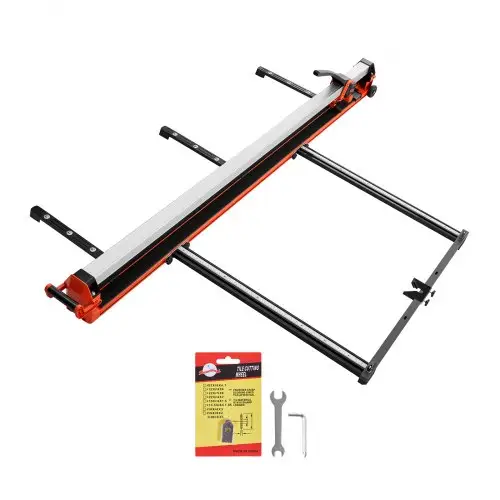 VEVOR Tegelsnijder 1800 mm, Tegelsnijmachine met rail en schuifkop, precisie-uitlijnhulp, wolfraamcarbide snijschijf, steunpoten met wielen, voor keramische, vloer- en wandtegels