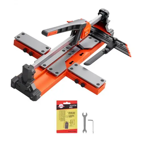 VEVOR Tegelsnijder 600 mm, Tegelsnijmachine met veerbelaste voet en verstelbare hoekaanslag, snijschijf van wolfraamcarbide, precisie-uitlijnhulp, voor keramische tegels
