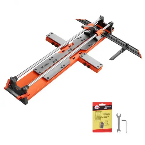 VEVOR Tegelsnijder 1200 mm, Tegelsnijmachine met verschuifbare snijkop en veerbelaste voet, hoekaanslag, wolfraamcarbide snijschijf, uitlijnhulp, voor keramische tegels