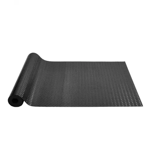 Hopopula PVC-vloermat 0,25*110*520 cm Garagedeurmat Garagevloer Zwarte garagemat