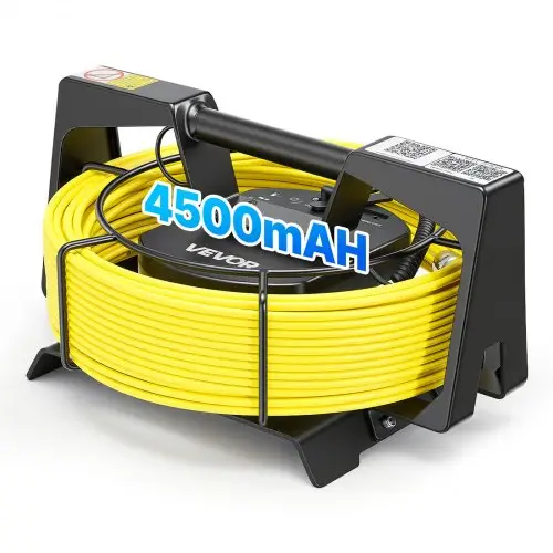 VEVOR endoscoopcamera met wifi, 50m inspectiecamera met 12 LED's, 3-traps verlichting, IP68 pijpcamera met 4500mAh batterij en metermarkering, 1080p HD rioolcamera met 120° lens voor rioolinspectie
