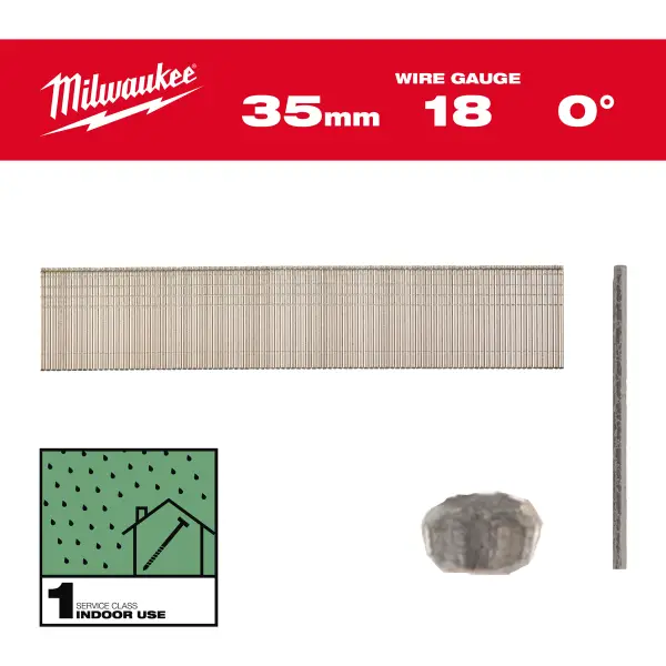 Milwaukee Brad nagels Gecoat en gegalvaniseerd 18G 35mm SC1 5000 stuks - 4932498743