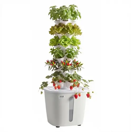 VEVOR Hydroponische Toren, 30 Pods, 6-laags Hydroponische Toren, Hydroponisch Kweeksysteem Kit met App Bediening, 20L Watertank & Pomp, Hydroponische Toren, Hydroponisch Kweken van Kruiden, Fruit & Groenten