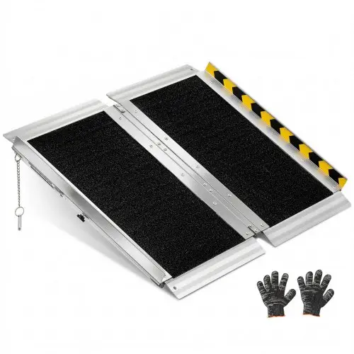 VEVOR Opvouwbare rolstoelhelling 610x745mm, 362,9kg Robuuste drempelhelling met antislipoppervlak, Draagbare aluminium helling, Toegangshelling voor rolstoelen, scootmobielen, deurdrempels, stoepranden en trappen