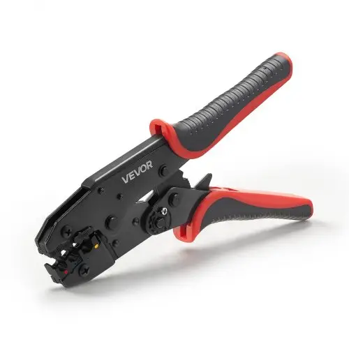 VEVOR krimptang met ratelfunctie 0,5-6 mm², kabeloogtang met duidelijke metrische en AWG-markeringen, snelsluiting, instelbare krimpdruk voor diverse verbindingen