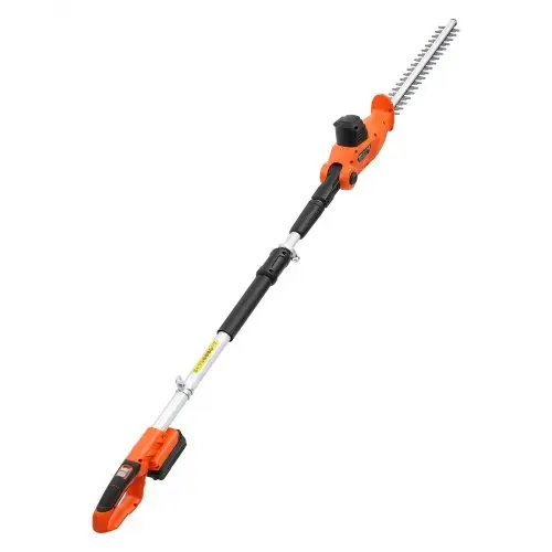 VEVOR 20V draadloze heggenschaar, elektrische heggenschaarset met een snijlengte van 457,2 mm en een telescopisch ontwerp van 187,5–238,5 cm voor hoge takken (inclusief 2,0 Ah accu en snellader)