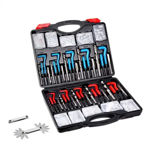 VEVOR Draadreparatieset 338-delige SAE en metrische Helicoil Draadreparatieset M5 M6 M8 M10 M12 1/4 5/16 3/8 7/16 1/2 Inch HSS Boor
