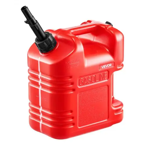 VEVOR Brandstofjerrycan, 9,5 l, benzinejerrycan met schenktuit en transparante schaalverdeling, max. debiet 15 l/min, vloeistofcontainer voor de meeste auto's, motoren, ATV's en UTV's, rood, 1 st.