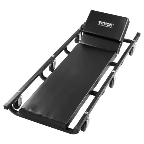 VEVOR Montage Rolplank Werkplaatswagen, 1016 mm, 136 kg Laadvermogen Rolplank voor Monteurs, voor Motorvoertuigen met 6 Zwenkwielen, Verstelbare, Gevoerde Hoofdsteun, Werkplaatsbed Garages
