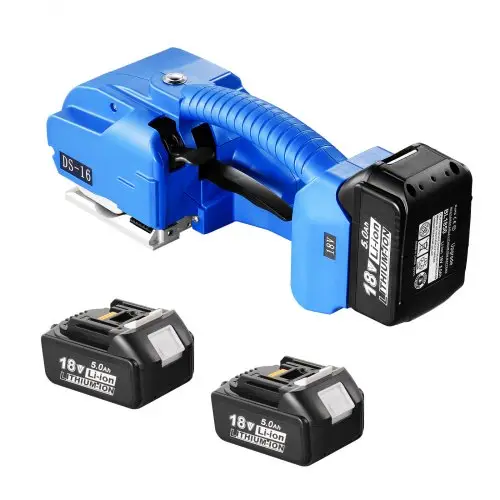 VEVOR elektrische omsnoeringsmachine, voor 0,35"-0,63" PP-PET-banden, draagbare elektrische omsnoeringsmachine met digitaal display, 2 x 5000 mAh op batterijen werkend automatisch omsnoeringsapparaat voor het verpakken van kartonnen pallets