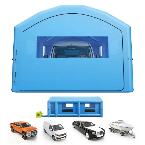 VEVOR Opblaasbare Spuitcabine, 10x6x4 m Spuitcabine Tent Blauw, met 950W & 1100W Blowers, Filter, Omkleedruimte voor Grote Pick-up Trucks & Kleine Speedboten, Draagbaar