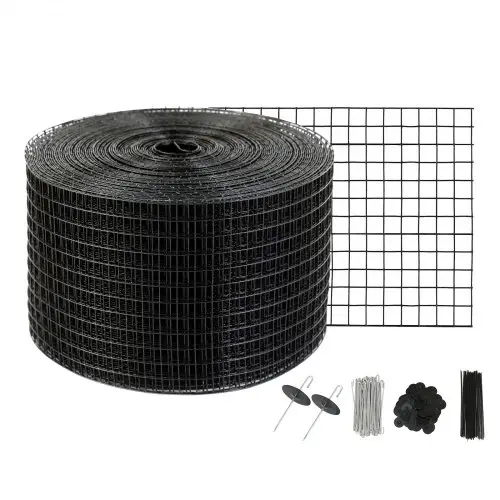 VEVOR vogelwering voor zonnepanelen, 20,3 x 30,5 m, duivenwerend raster voor zonnepanelen met 100 aluminiumlegering bevestigingsmiddelen, bescherming voor zonnepanelen met roestwerende PVC-coating, raster van 12 mm vierkant.