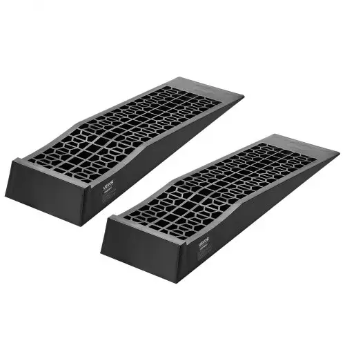 VEVOR autohellingen, 2-pack, 65 mm lift, draagbare autohellingen voor garageonderhoud, olieverversingen en lage voertuigen, laadvermogen 2268 kg (per helling)