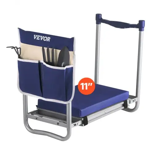 VEVOR Kniebank 585x300x485 mm, Kniekussen 279x385mm Kniekussen, Kniehulpmiddel voor tuinieren tot 160 kg, Opvouwbare tuinstoel met 1 gereedschapstas, Werkkruk verlicht knie- en rugpijn