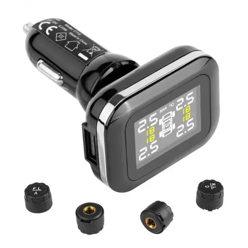 VEVOR RV-bandenspanningscontrolesysteem, 7,3-87 psi aanhangwagen-TPMS, universeel draadloos autoalarmsysteem, waterdichte TPMS-sensorkit met 4 sensoren, 5 alarmmodi, realtime weergave