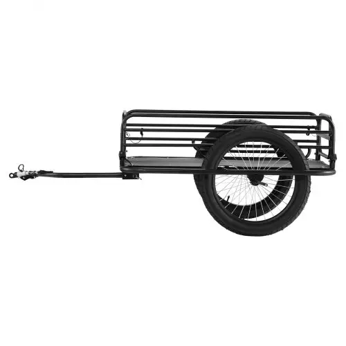 VEVOR Fietskar, 125 kg laadvermogen, transportkar, opvouwbaar en opbergbaar, snelspanner met universele koppeling, 50,8 cm wielen, past op de meeste fietsen, frame van koolstofstaal