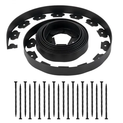 VEVOR Gazonrand, 600 x 5 cm, Kunststof Tuinrand met 120 Punten, Perkrand, Landschapsrand, Bestratingsrand, Perkrand, Padranden voor Bloemperken, Tuinbestrating