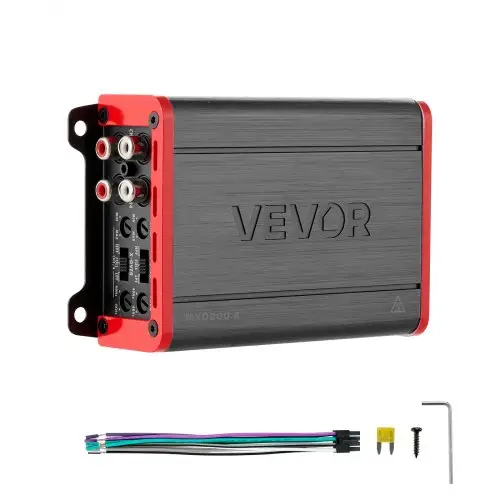 VEVOR 4-kanaals auto-versterker, klasse D brugversterker, max. 4 x 120 W bij 4 ohm / 4 x 200 W bij 2 ohm, krachtige versterker voor SUV's, pick-ups en terreinwagens, multi-kanaals audioversterker