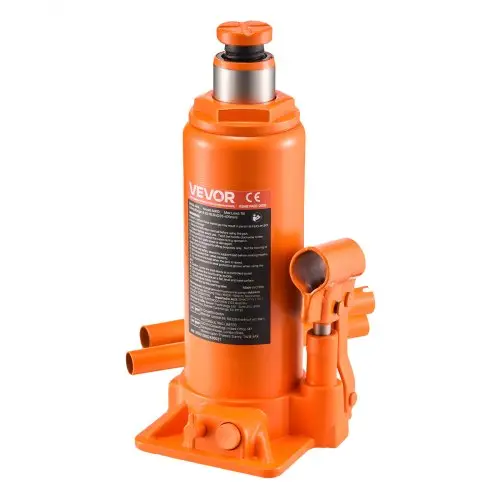 VEVOR hydraulische fleskrik met 10 t capaciteit, 235-470 mm hefbereik, fleskrik met lassysteem voor auto-pick-up SUV autoreparatie, fleskrik oranje autokrik zwaar