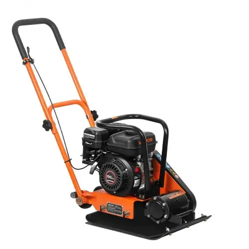 VEVOR benzine trilplaatverdichter, 6,5 pk (196 cc) motor, 5600 tpm trilstamper, 10,5 kN verdichtingsdruk, 510x370 mm plaat, handbediende trilplaat voor bestrating, asfalt en funderingen.