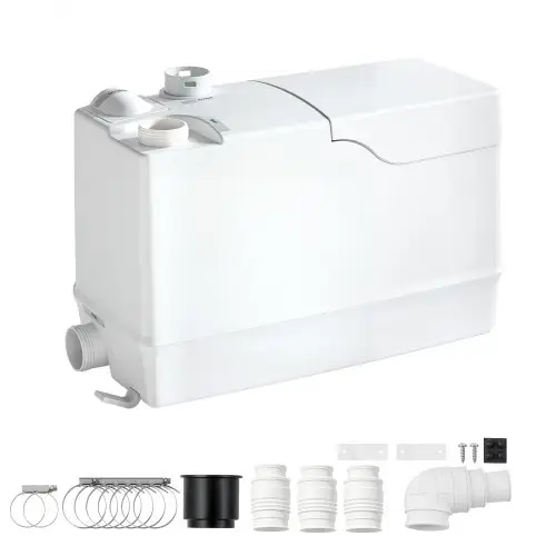 VEVOR pompstation 800 W 12000 l/u afvalwaterpompstation met een opvoerhoogte van 10 m, afvalwaterpomp met 3 inlaten voor afvalwaterafvoer in kelder, keuken, gootsteen, douche, bad en wasruimte.