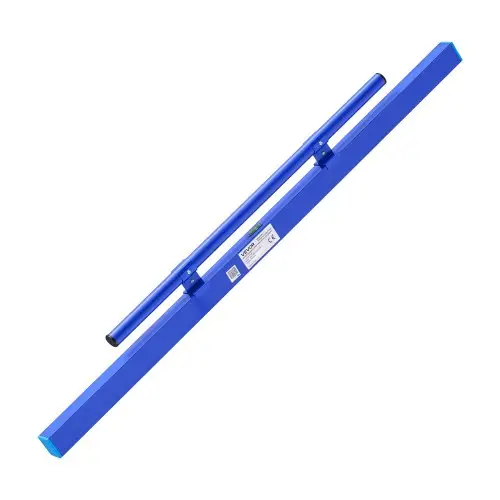 VEVOR Betonafvlakker, Handmatige betonverdeler, Vloerafvlakker, 1200 mm, Blauw, Aluminiumlegering, met Geïntegreerde Waterpas en Handvat, Nivelleergereedschap voor het egaliseren en gladmaken van oppervlakken voor wegenbouw en vloernivellering.
