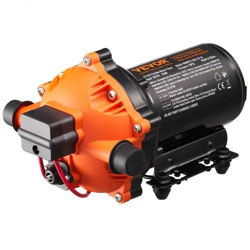 VEVOR 12V membraanpomp, 18,93 l/min, 5-kamer DC-waterpomp met automatische drukschakelaar, 40-100 PSI instelbaar, 70 PSI, 1/2" MNPT-aansluiting, voor campers, jachten, foodtrucks, campers en boten