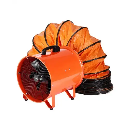 VEVOR Bouwventilator 592W AC-motor Bouwventilator 5175 CFM Axiale ventilator met 2-traps AC-motor 10m slang Axiale ventilator IP44 Waterdicht Industriële ventilator
