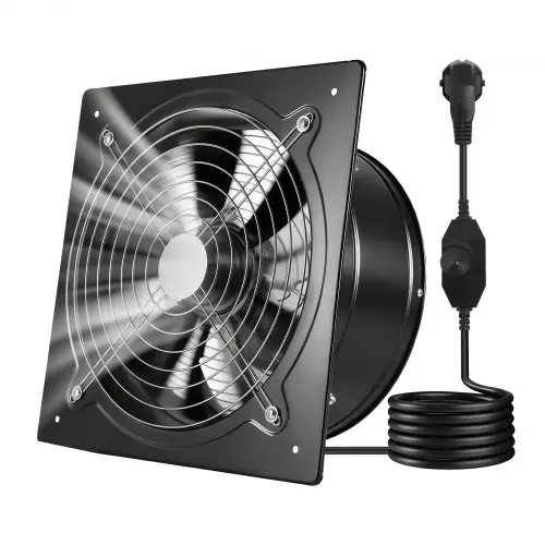 VEVOR Afzuigventilator 350x350 mm, Krachtige wandventilator 2647 m³/h, met snelheidsregeling, 70 W, Stille ventilator voor zolder, garage, kelder, werkplaats, keuken en kippenhok