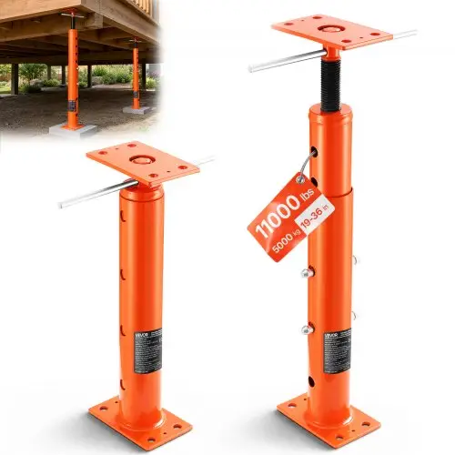 VEVOR vloerkrik, hoogtebereik van 19 tot 36 inch, maximale belasting 18.000 lbs, verstelbare steunbalk, kelderkrikpaalstang voor nivellering, stalen hefondersteuning, telescopische krikpaal voor tijdelijke ondersteuning