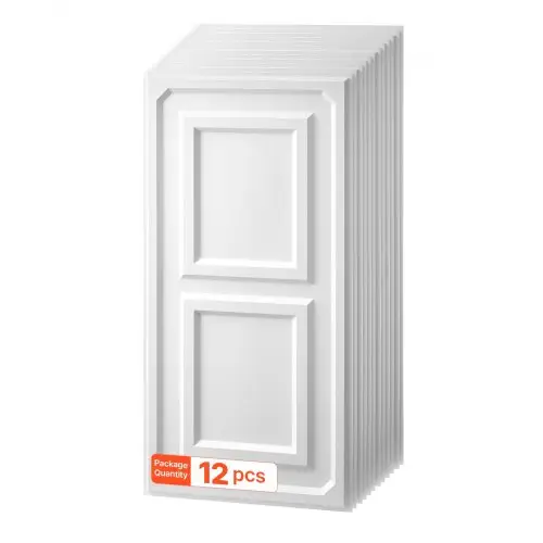VEVOR 12 stuks PVC plafondpanelen 605x1215mm wit, 3D-constructie, slagvast, brandwerend, op maat te snijden, geschikt voor systeemplafonds, moderne interieurdecoratie voor thuis of kantoor