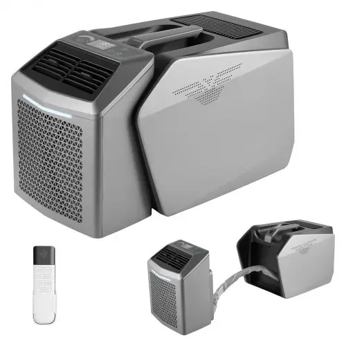 VEVOR Mobiele Airconditioner 580W, 4850 BTU Draagbare Airconditioner, Mobiele Airconditioner met Afvoerslang, Afstandsbediening, 24-uurs Timer, Camping Airconditioner met 200m³/u Luchtstroom voor Campers, Tenten, Vrachtwagens, Donkergrijs