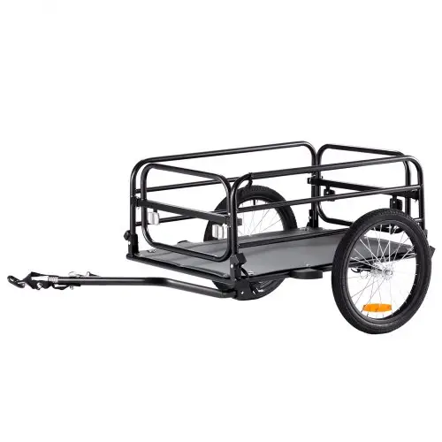 VEVOR Fietskar, 72 kg laadvermogen, robuuste fietskar, compacte opbergruimte en snelontgrendeling met universele koppeling, 40,6 cm wielen, geschikt voor fietswielen van 55,9-71,1 cm