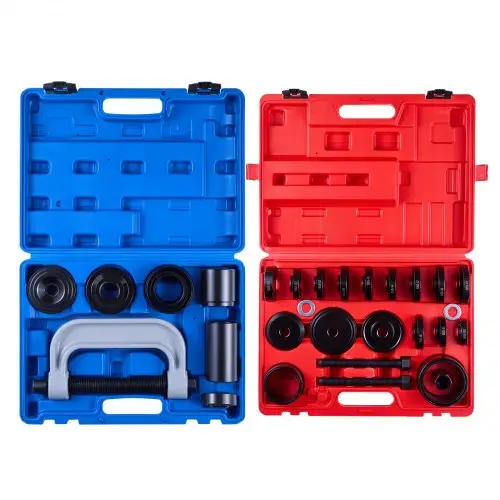 VEVOR lagerpersset 10+24-delig, 2-in-1 kogelgewrichtpers & wiellagertrekkerset, afdichtingsdriverset met 13 bussen, C-frame en hulzen, robuuste demontage- en installatieset met koffer