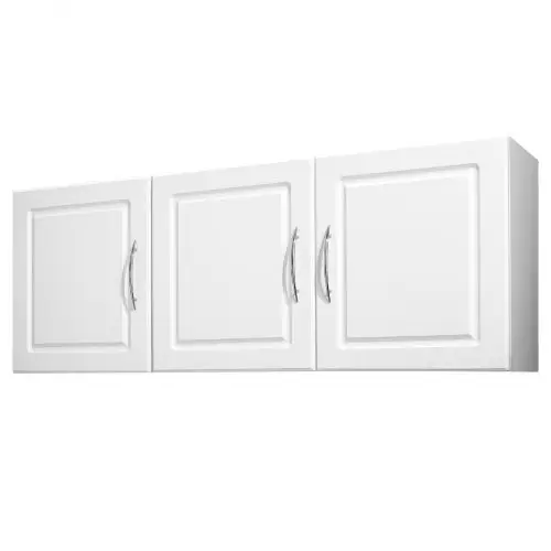 VEVOR wandkast voor de wasruimte, 2-laags wandkast met verstelbare plank, keukenkast met 3 deuren, voor keuken, badkamer, wasruimte, 31,6 x 137,2 x 51,6 cm (D x B x H), bovenkast wit