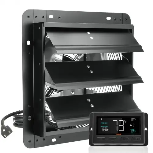 VEVOR 305 mm afzuigventilator, temperatuur-vochtigheidsregeling, EC-motor, 904 CFM, wandventilator met variabele snelheidsregeling, ventilatie en koeling voor kassen, garages