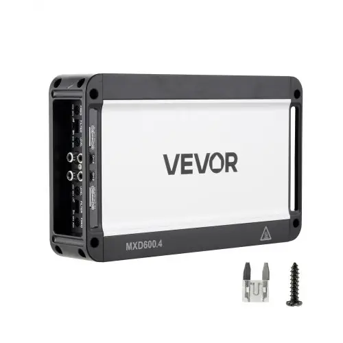 VEVOR 4-kanaals auto-versterker, klasse D brugversterker, max. 4 x 420 W bij 4 ohm / 4 x 600 W bij 2 ohm, krachtige versterker voor SUV's, pick-ups en terreinwagens, multi-kanaals audioversterker