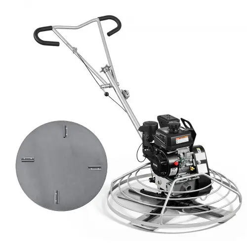 VEVOR Power Trowel betontroffel met Ø950mm troffelplaat en Ø887mm bladen, 7 pk 4-takt Kohler benzinemotor, 0-18° instelbare bladhoek, 60-125 tpm bladsnelheid, troffel voor het egaliseren van vloeren.