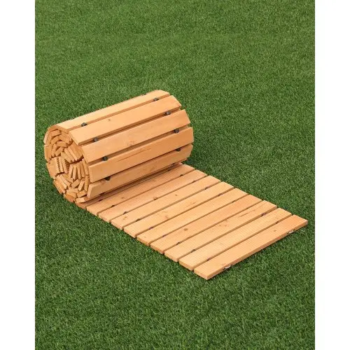 VEVOR Rollend Tuinpad 368x43 cm, Uitrolbaar Houten Pad, Uitrolbaar Buitenpad van Cederhout met Staalkabelverbinding, Houten Trappen, Tuintrappen, Decoratieve Stapstenen in de Tuin, Achtertuin, Terras