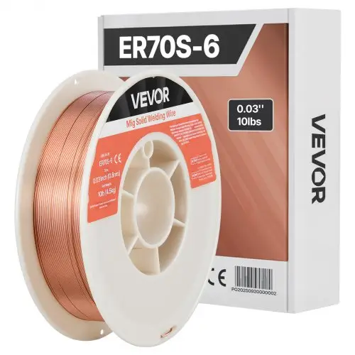 VEVOR MIG-lasdraad 0,8 mm, massieve lasdraad ER70S-6, beschermgasdraad, 4,5 kg draadspoel gemaakt van constructiestaal met een hoog gehalte aan deoxidatiemiddel voor gasmetaalbooglassen in alle lasposities