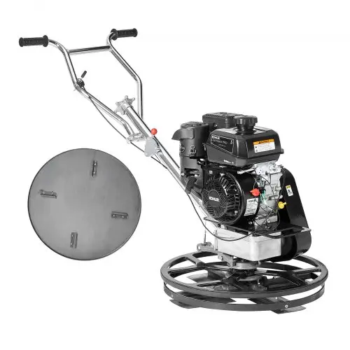 VEVOR Power Troffel, 24-inch handbediende cementtroffel met gladstrijkbak, 6 pk gasaangedreven oppervlaktegladmachine voor gladde betonoppervlakken, robuuste commerciële afwerkvloer- en betoncementgladmachine met gladstrijkblad, oranje