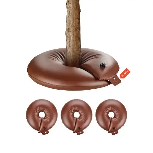 VEVOR Boombewateringsringen, set van 4 60,6L boombewateringszakken, 6-9 uur langzame afgifte, waterzak voor planten, druppelirrigatiesysteem voor struiken en boomwortels