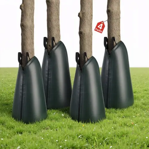 VEVOR Boomwaterzak 75,7L 4-pack, PE-waterzak met ritssluiting, waterzak voor bomen voor 3-4 uur water geven, waterzak, watergeefsysteem voor de zomer