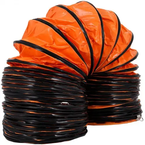 VEVOR 16 voet warmeluchtslang luchttransportslang PVC, lengte 4,9 m ventilatieslang, gewicht 4,48 kg ventilatordiameter explosieveilig 35 x 35 x 18 cm ronde systeemventilatordiameter