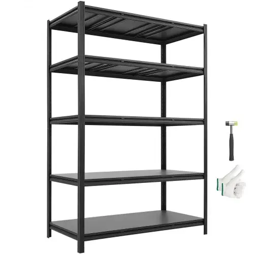 VEVOR zwaar uitgevoerde opbergkast, opbergrek met 5 planken, 1230x623x1813 mm, 1360,8 kg, stalen frame, modulair en verstelbaar ontwerp voor doe-het-zelf, werkbankfunctie, flexibele opbergkast voor thuis, garage en werkplaats
