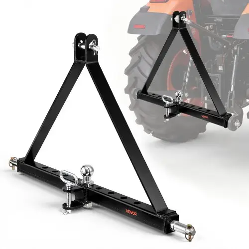 VEVOR 3-punts hefinrichting met kogelkop, snelkoppeling, adapter voor tractordissel, compatibel met tractoren van categorie 2, geschikt voor modellen van gangbare merken, zwart