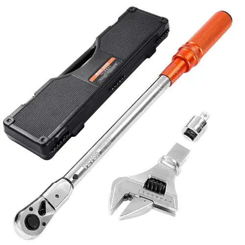VEVOR Click momentsleutelset (verstelbaar) met 1/2 inch aandrijving 27,1–216,8 Nm, tweeweg momentsleutelset met dubbele schaalverdeling, 72 tanden ±3% hoge precisie voor autoreparaties