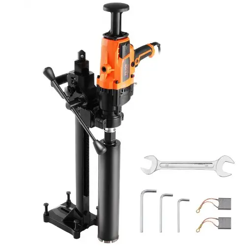 VEVOR Kernboormachine Diamantkernboormachine 2-18 cm Boordiameter, Handbediende diamantkernboormachine met statief en kernboor, 2600 W betonkernboormachine Natte en droge toepassing, voor beton