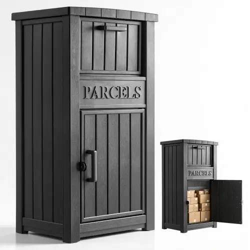 VEVOR Pakketbus met pakketvak, 615x473x1121 mm, pakketontvangst direct aan de deur, PP-materiaal, capaciteit voor 3-5 standaard bezorgpakketten, afsluitbaar en diefstalbestendig.