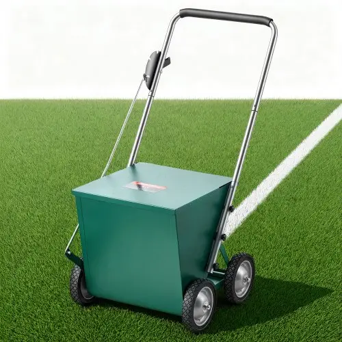 VEVOR Lijnmarkeerwagen, Droog, 29,5 kg Poedercapaciteit, Groen, voor Gazon, Veld & Sportveld, Stalen Constructie, Verstelbare Lijnbreedte 50-100 mm, Duidelijke & Uniforme Markering
